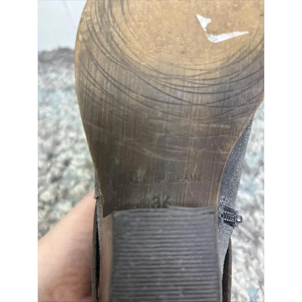 Sixtyseven Boots Womens 36 6 Anthropologie Boho Ankle Side Zip Buckles Leather
